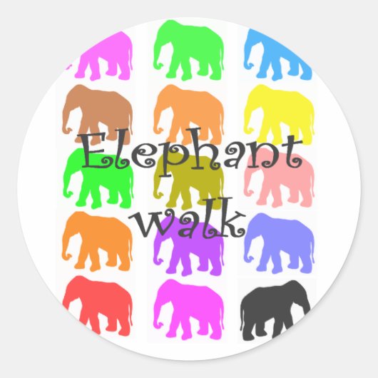Olifant PopArt geschenken Ronde Sticker (Voorkant)