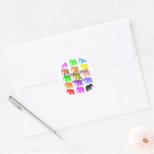 Olifant PopArt geschenken Ronde Sticker (Envelop)