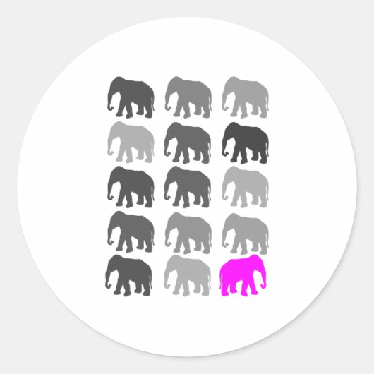 Olifant PopArt geschenken Ronde Sticker (Voorkant)
