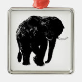 Olifant Premium Vierkant Keramisch Ornament (Voorkant)