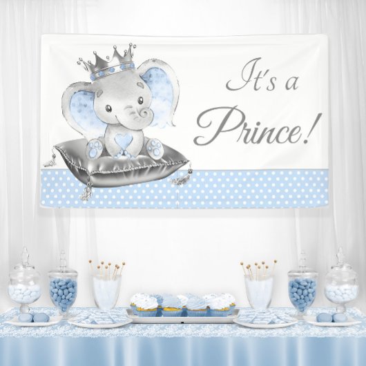 Olifant Prince Baby shower Banners