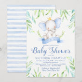 Olifant Prince Baby Shower Uitnodigingen (Voorkant / Achterkant)