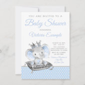 Olifant Prince Boy Baby shower Kaart (Voorkant)
