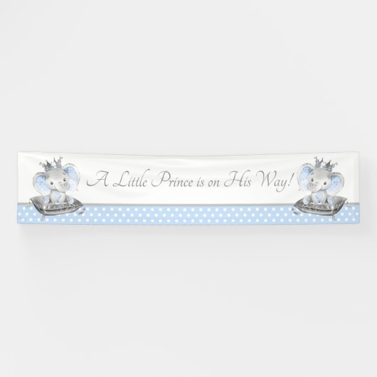 Olifant Prins Baby Shower Banner Achtergrond (Horizontaal)