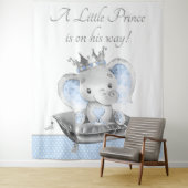 Olifant Prins Baby Shower Banner Achtergrond Wandkleed (In situ)