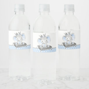 Olifant Prins Baby Shower Waterfles Etiket