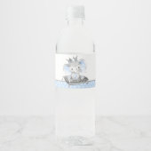 Olifant Prins Baby Shower Waterfles Etiket (Voorkant)