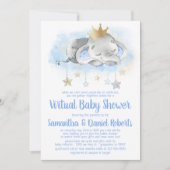 Olifant Prins Virtuele Baby Shower Uitnodiging (Voorkant)