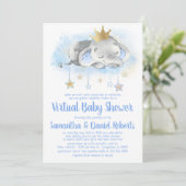 Olifant Prins Virtuele Baby Shower Uitnodiging (Staand voorkant)