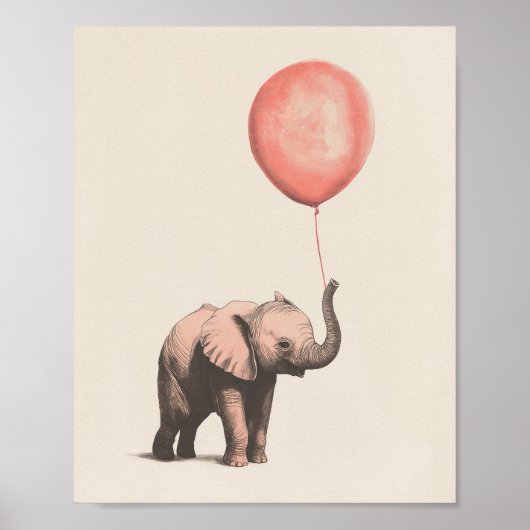 Olifant Print | Baby Olifant Kunst | Kinderkamer (Voorkant)
