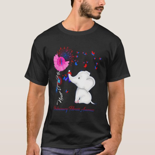 Olifant Pulmonale Fibrose Awareness Ribbon T-shirt (Voorkant)