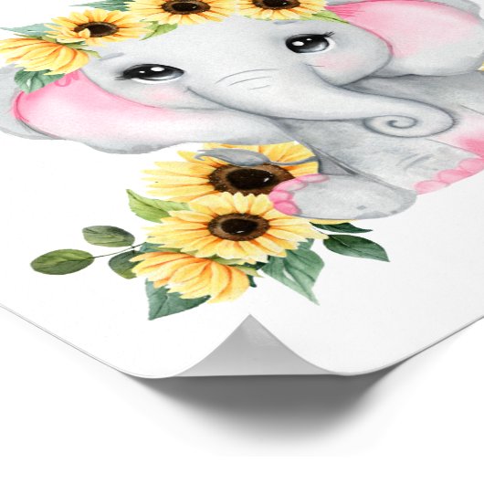 Olifant raden hoeveel pinda's baby meisje douche poster (Hoek)