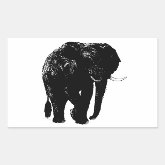 Olifant Rechthoek Sticker (Voorkant)