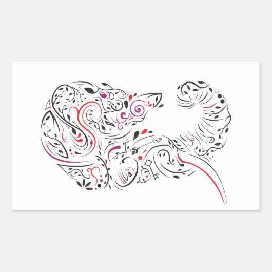  olifant rechthoekige sticker (Voorkant)