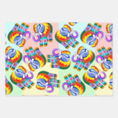 Olifant regenboog kleuren patchwork inpakpapier vel (Voorkant)