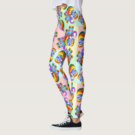 Olifant regenboog kleuren patchwork leggings (Links)