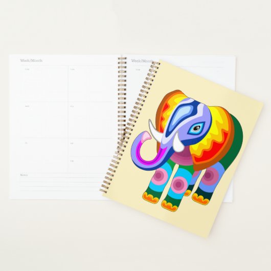 Olifant regenboog kleuren patchwork planner (Display)