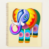 Olifant regenboog kleuren patchwork planner (Voorkant)