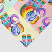 Olifant regenboog kleuren patchwork tissuepapier (Detail)