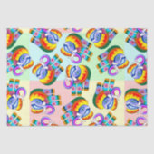 Olifant regenboog kleuren patchwork tissuepapier (Voorkant)