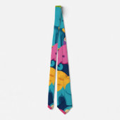 Olifant regenboog kleurrijk gepersonaliseerd patro stropdas (Achterkant)