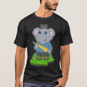Olifant regenende paraplu t-shirt (Voorkant)
