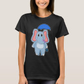 Olifant regenende paraplu t-shirt (Voorkant)