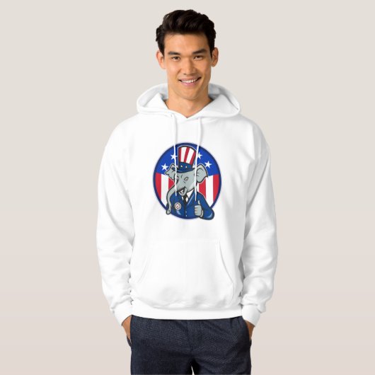 Olifant Republikeinse Mannen Hoodie (Voorkant volledig)