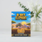 Olifant, Retro 8-Bit Pixelkunst Briefkaart (Staand voorkant)