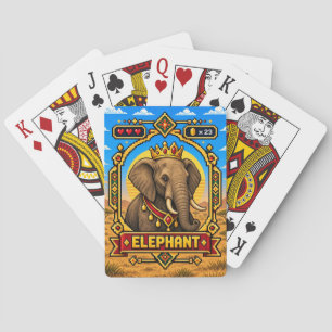 Olifant Retro 8-Bit Pixelkunst Pokerkaarten