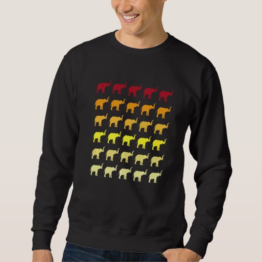 Olifant Retro Dier Patroon Trui (Voorkant)