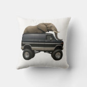 Olifant rijdt 4x4-busje kussen (Achterkant)