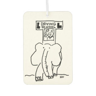 Olifant rijschool cartoon luchtverfrisser