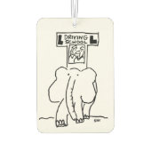 Olifant rijschool cartoon luchtverfrisser (Achterkant)