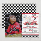 Olifant Rode Race Auto Twee Snelle 2e Verjaardag Kaart (Voorkant / Achterkant)