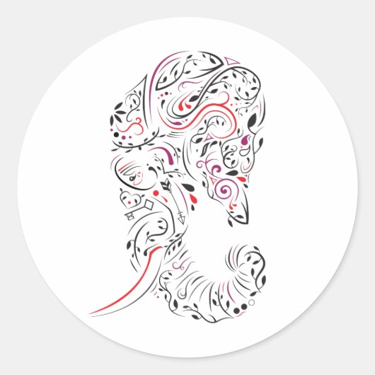 olifant ronde sticker (Voorkant)