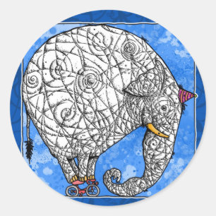 olifant ronde sticker