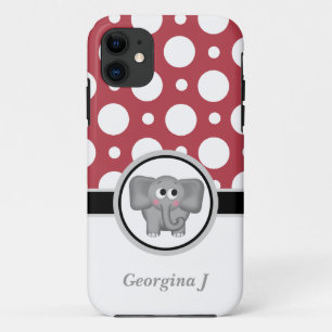 Olifant Rood & Wit Stippen iPhone 5 Hoesje