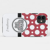 Olifant Rood & Wit Stippen iPhone 5 Hoesje (Achterkant (horizontaal))