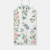 Olifant Roze Bloemen Douche Luier Raffle Kaart Cadeaulabel (Achterkant)