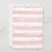  Olifant Roze Blush Goud Bloemen Baby shower Bedankkaart (Achterkant)