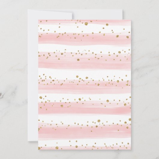  Olifant Roze Blush Goud Bloemen Baby shower Bedankkaart (Achterkant)