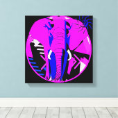 Olifant Roze Canvas Afdruk (Insitu (Houten vloer))