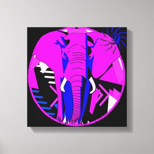 Olifant Roze Canvas Afdruk (Voorkant)