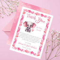 Olifant roze harten meisje Baby shower