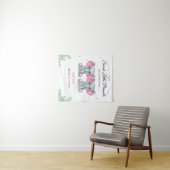 Olifant Roze Twin Meisjes Baby shower Achtergrond Wandkleed (In Situ (horizontaal))