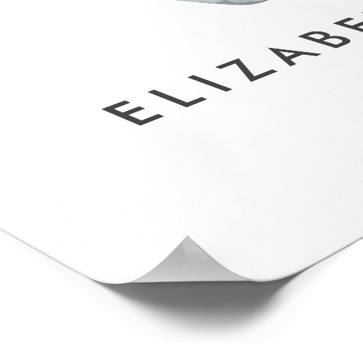 Olifant Roze Waterverf Baby Meisje Douche Welkom Poster (Hoek)