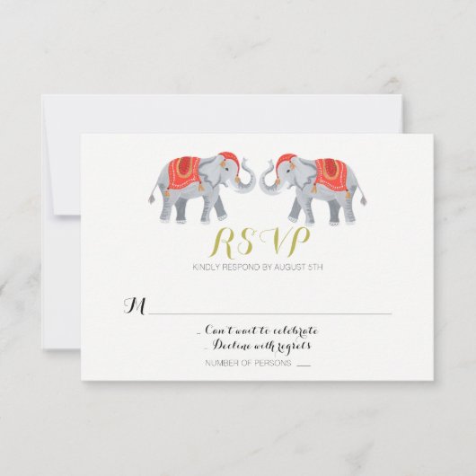 Olifant RSVP kaart (Voorkant)