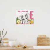 Olifant Safari Alfabet Kaart Poster (Keuken)