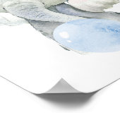 Olifant, Safari, Blauwe Bubble Gum, Jongens Slaapk Poster (Hoek)